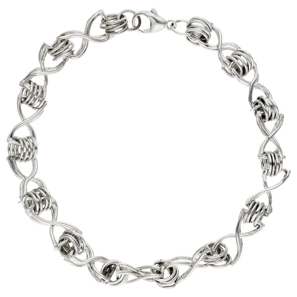 Men's 9ct White Gold Handmade Bracelet