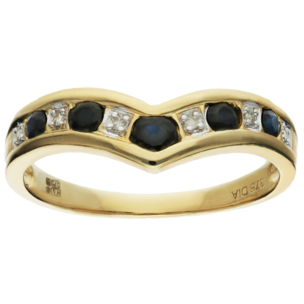 9ct Gold 0.38ct Sapphire Half Eternity Ring