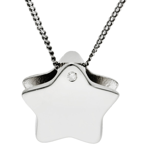 Sterling Silver & Diamond Star Pendant