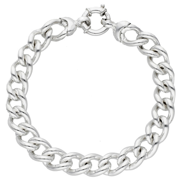 Men's Sterling Silver 10mm Curb Bracelet