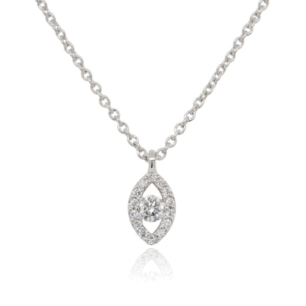 18ct White Gold & Diamond Pendant