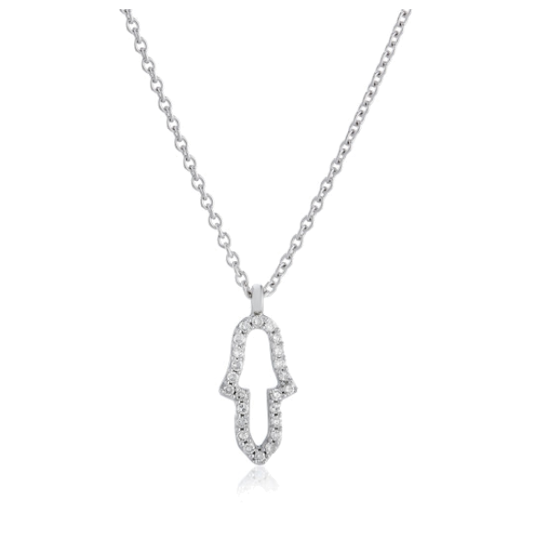 9ct White Gold & Diamond Pendant