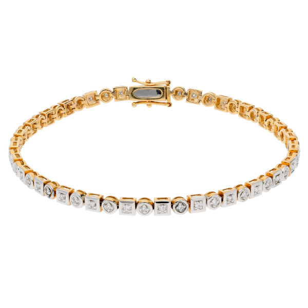 9ct Yellow Gold 0.52ct Diamond Tennis bracelet
