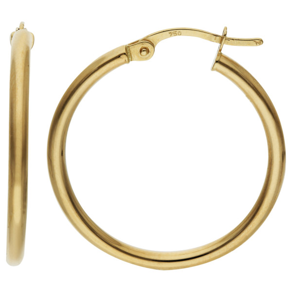 18ct Yellow Gold 23mm Hoop Earrings
