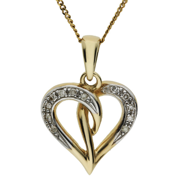 9ct Yellow Gold Heart Pendant 