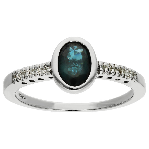 9ct White Gold 0.75ct Sapphire Cocktail Ring