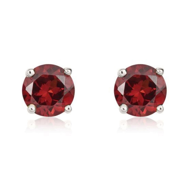 9ct White Gold 1.30ct Garnet Stud Earrings