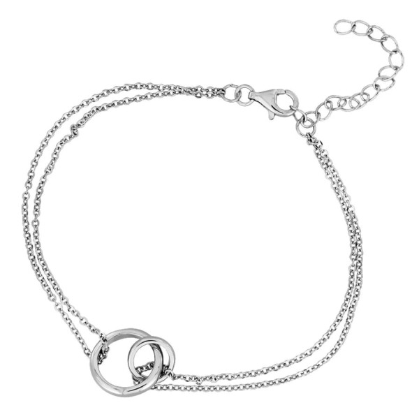 Sterling Silver Interlocking Circles Bracelet