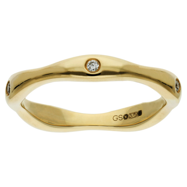 9ct Gold 0.06ct Diamond Stacking Ring