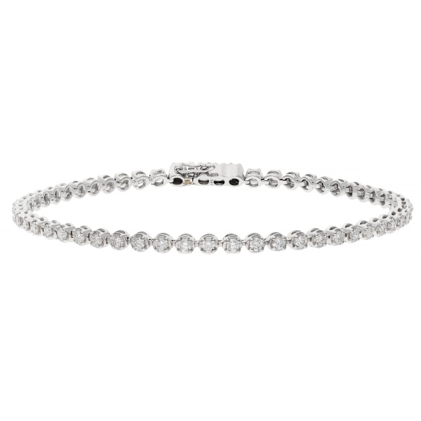 18ct White Gold 2.00ct Lab Grown Diamond Tennis Bracelet