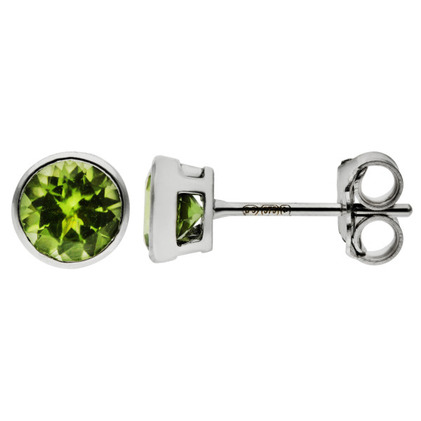9ct White Gold 1.50ct Peridot Solitaire Earrings