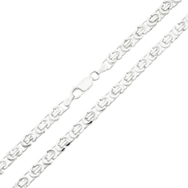 Sterling Silver 5.2mm Flat Byzantine Chain