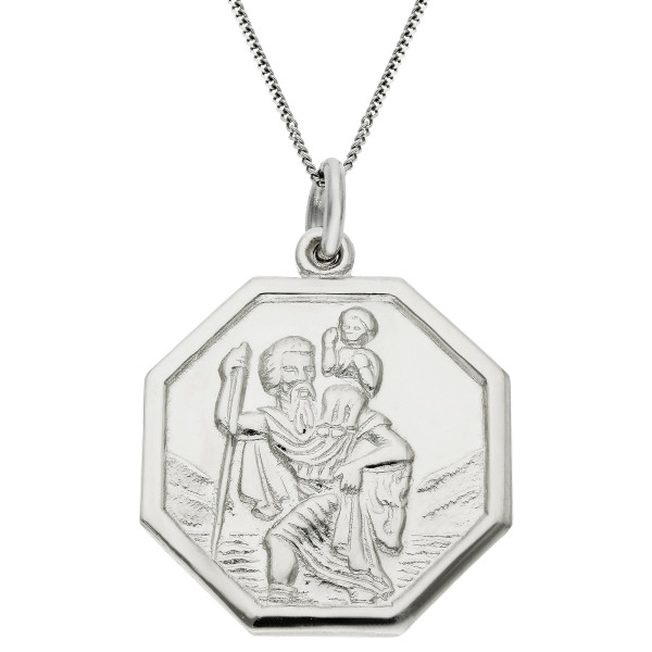 9ct White Gold St Christopher Pendant