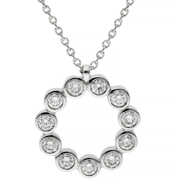 18ct White Gold & Diamond Bubble Pendant