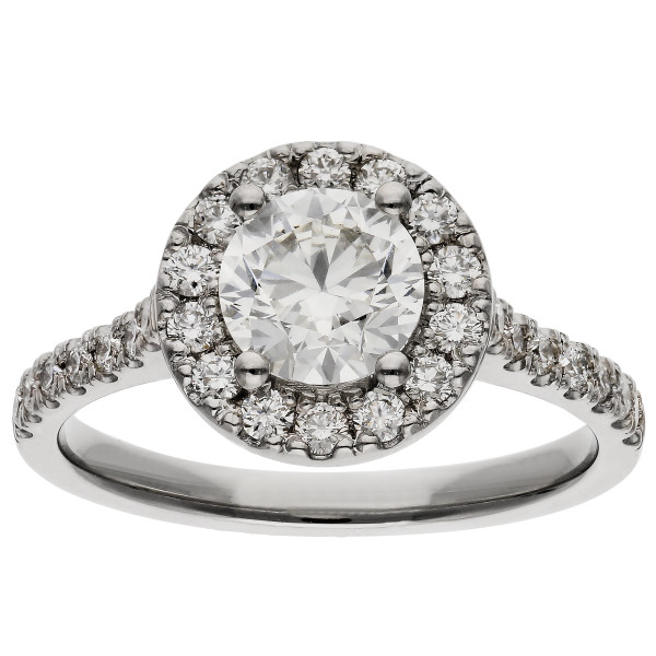Platinum 1.01ct Lab-Grown Diamond Halo Ring