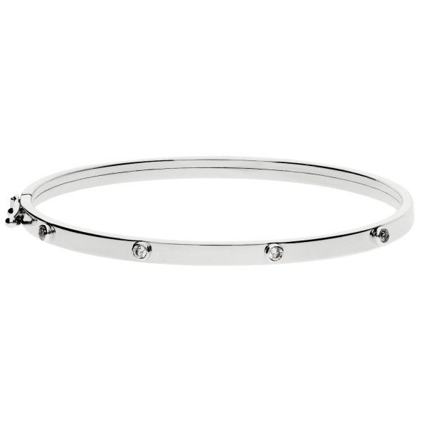 Children's 9ct White Gold cubic Zirconia Bangle
