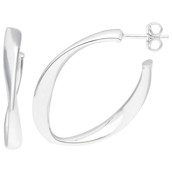 Sterling Silver Twisted Hoop Earrings