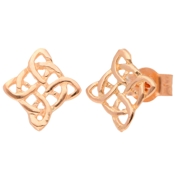 9ct Rose Gold Celtic Style Stud Earrings