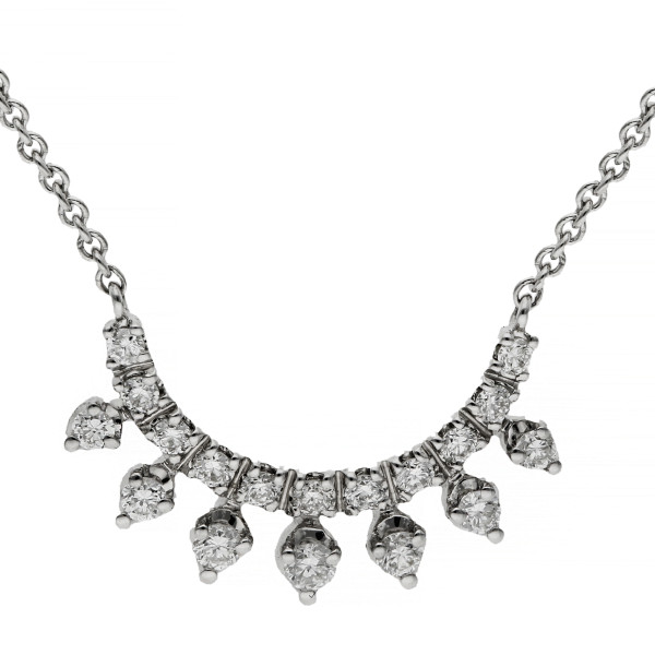 9ct White Gold Diamond Necklace