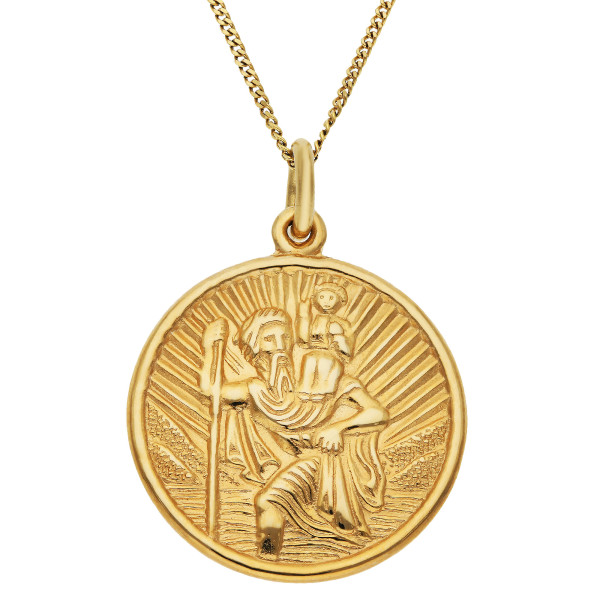 9ct Yellow Gold St Christopher Pendant