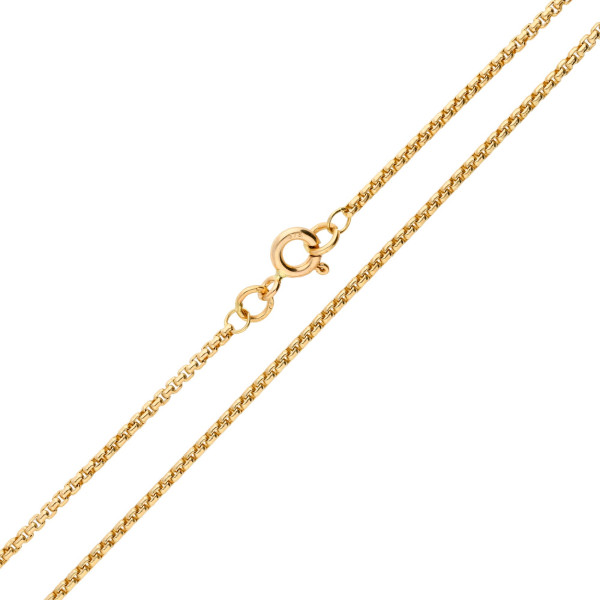 9ct Yellow Gold 1.58mm Box Belcher Chain Necklace