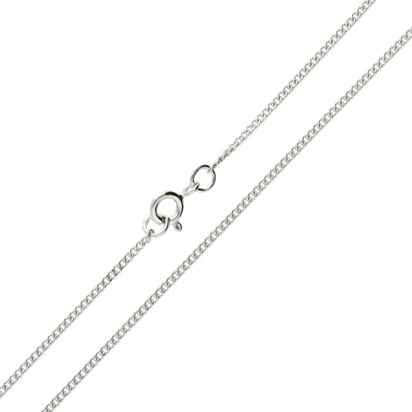 9ct White Gold 1.59mm Filed Curb Chain