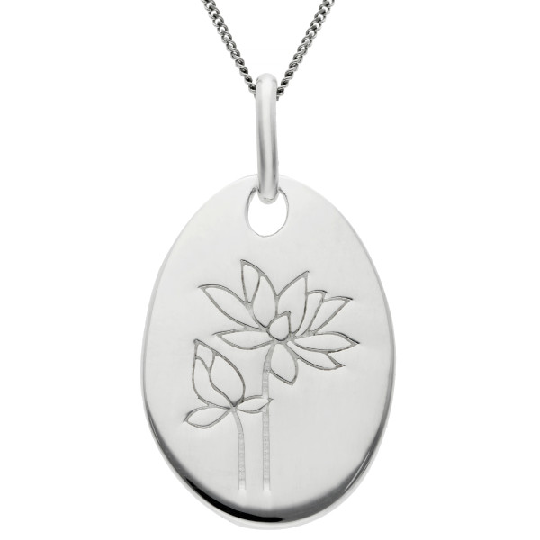 Sterling Silver Birth Bloom Pendant Water Lilly - July