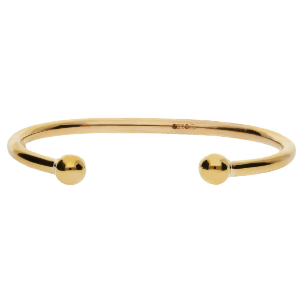 9ct Yellow Gold Babies Hollow Torque Bangle