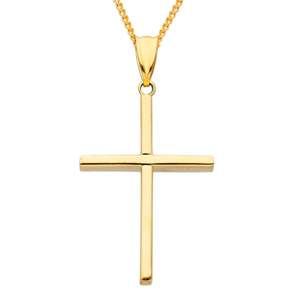 9ct Yellow Gold Plain Cross Pendant