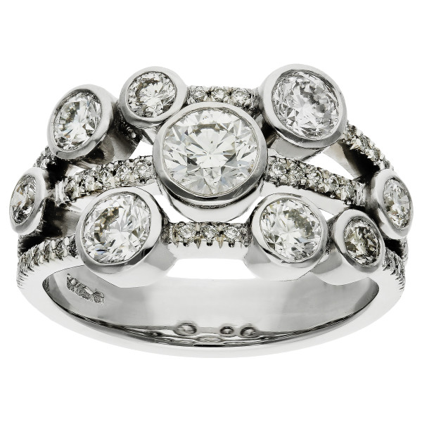 Platinum 1.70ct Diamond Bubble Ring