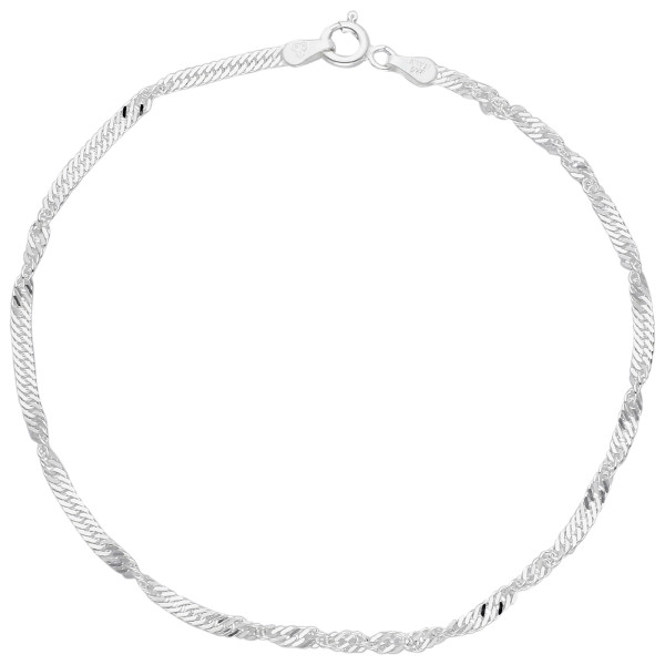 Sterling Silver Twist Curb Anklet
