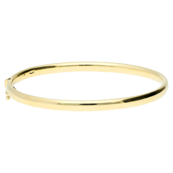 9ct Yellow Gold Oval Solid Oval Bangle