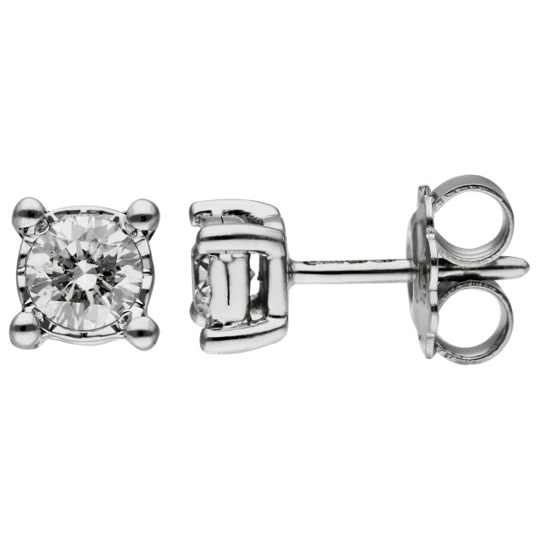 9ct White Gold 0.50ct Diamond Solitaire Stud Earrings