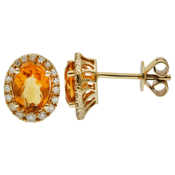 9ct Gold 1.30ct Citrine Stud Earrings