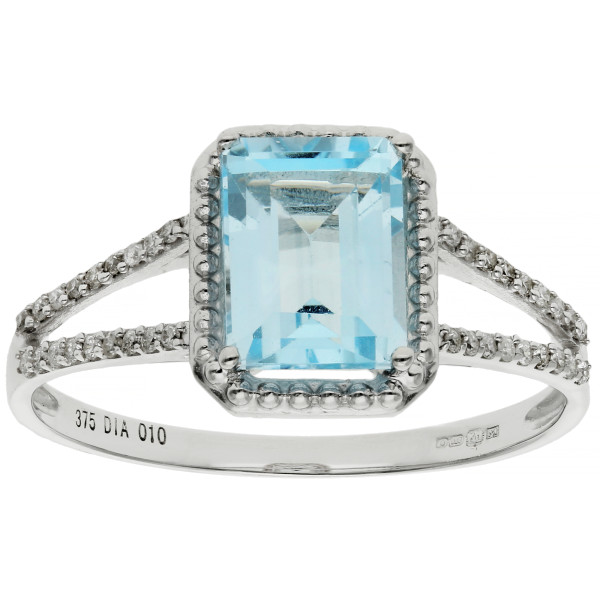 9ct White Gold 1.75ct Topaz Cocktail Ring