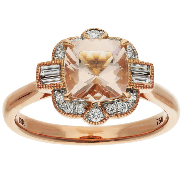 18ct Rose Gold 1.28ct Morganite Cocktail Ring