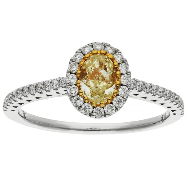 18ct White Gold 0.83ct Diamond Halo Ring