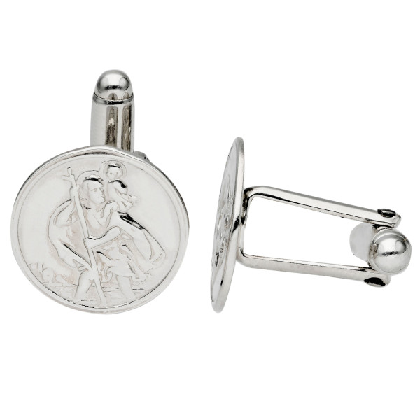 Sterling Silver St Christopher Cufflinks