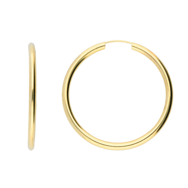 9ct Yellow Gold 30mm Hoop Earrings