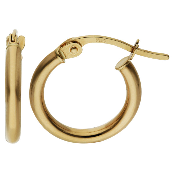 18ct Yellow Gold 13mm Hoop Earrings