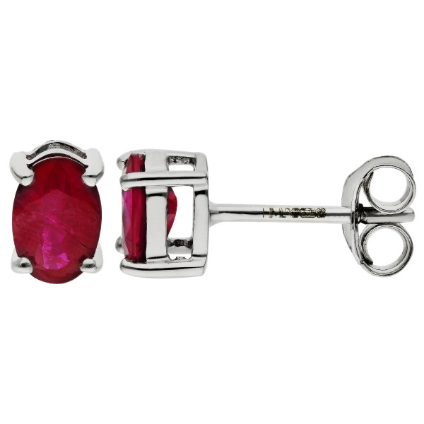 9ct White Gold 1.20ct Ruby Earrings