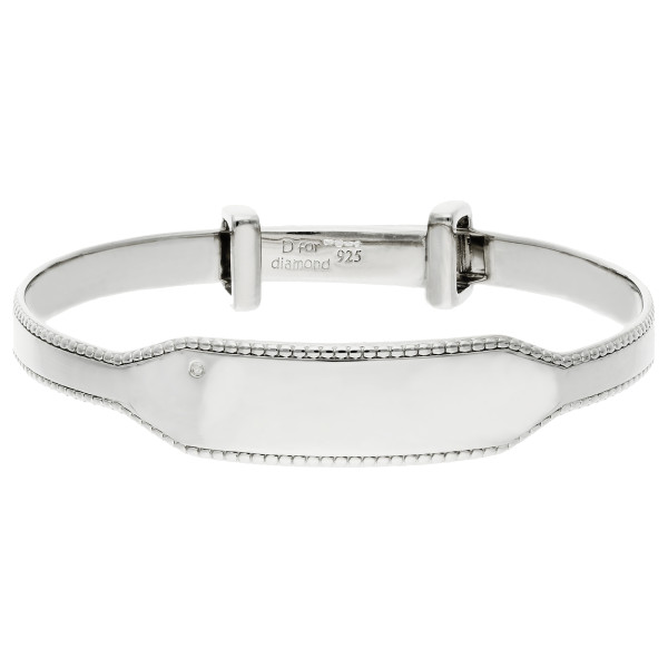 Sterling Silver & Diamond Children's Bangle