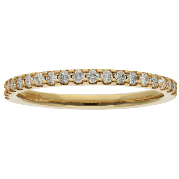 9ct Yellow Gold 0.24ct Diamond Half Eternity Ring