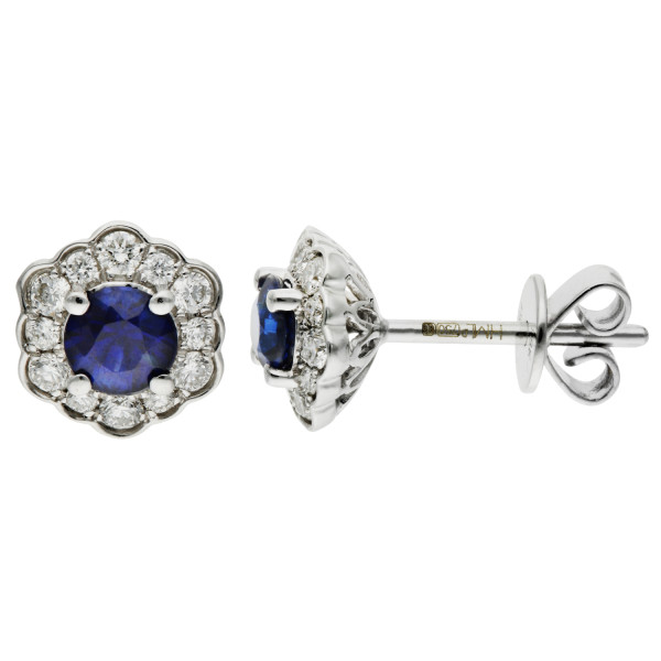18ct White Gold 0.60ct Sapphire Stud Earrings