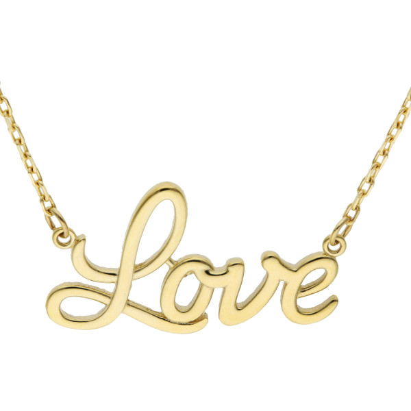 9ct Yellow Gold Love Necklace