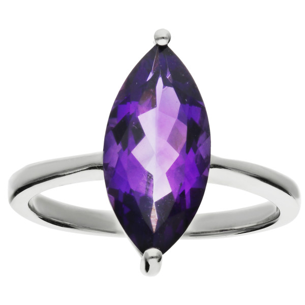 9ct White Gold 2.65ct Amethyst Solitaire Ring