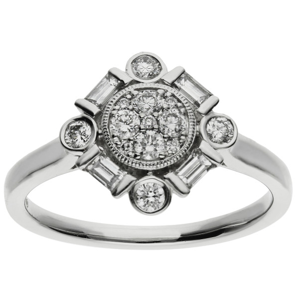 Platinum 0.36ct Diamond Cluster Ring