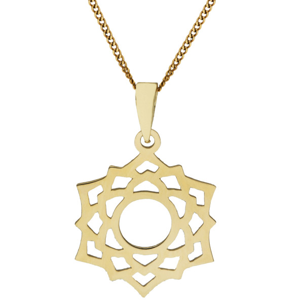 9ct Yellow Gold Crown Chakra Pendant