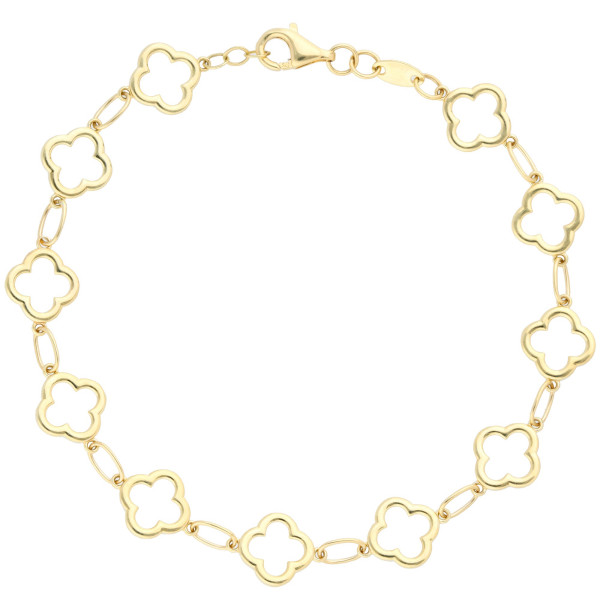  9ct Yellow Quatrefoil Bracelet