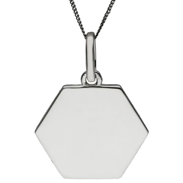 Sterling Silver Hexagonal Plaque Pendant